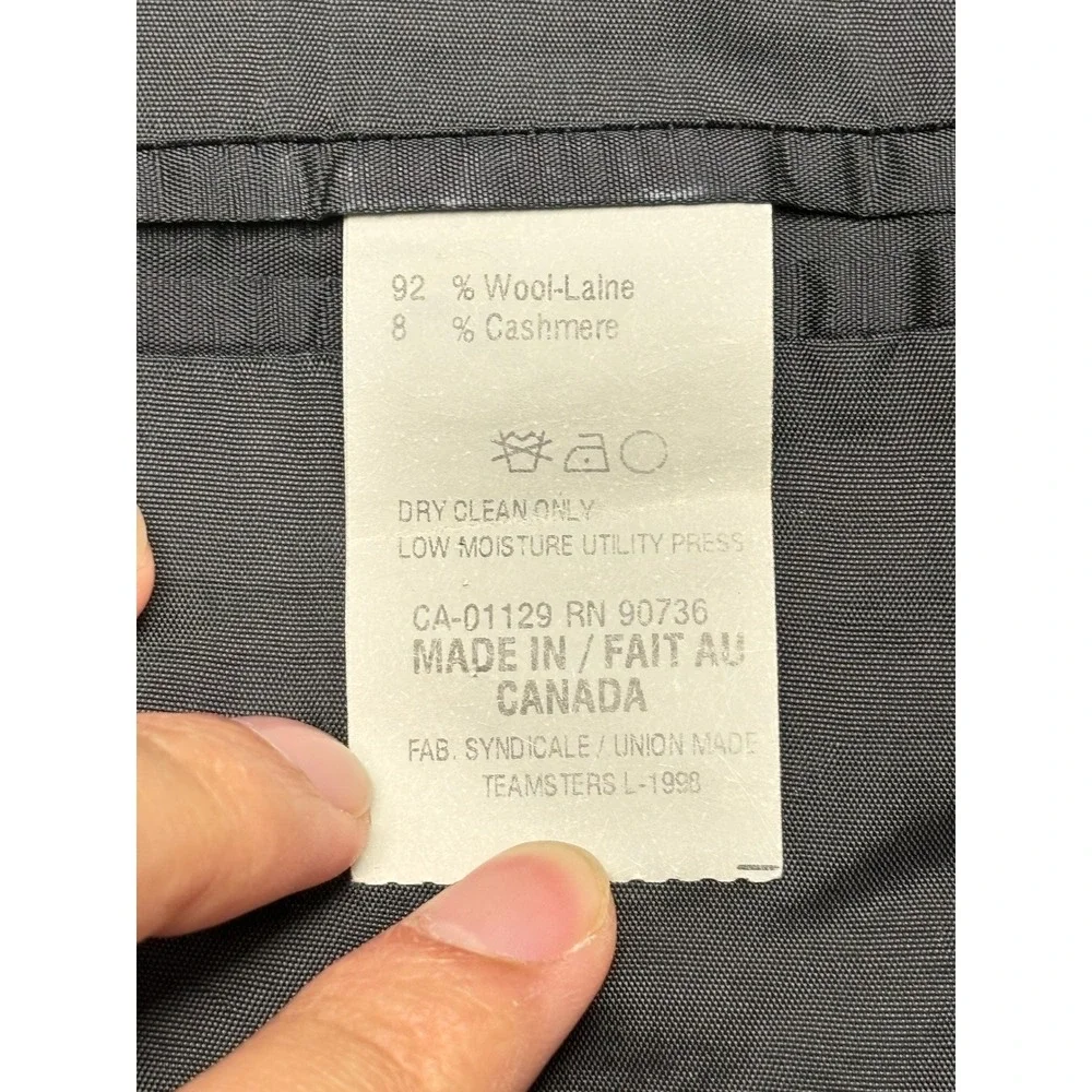 Ralph Lauren Mens 42L Wool Cashmere Glen Plaid Blazer Blue Grey Made in Canada